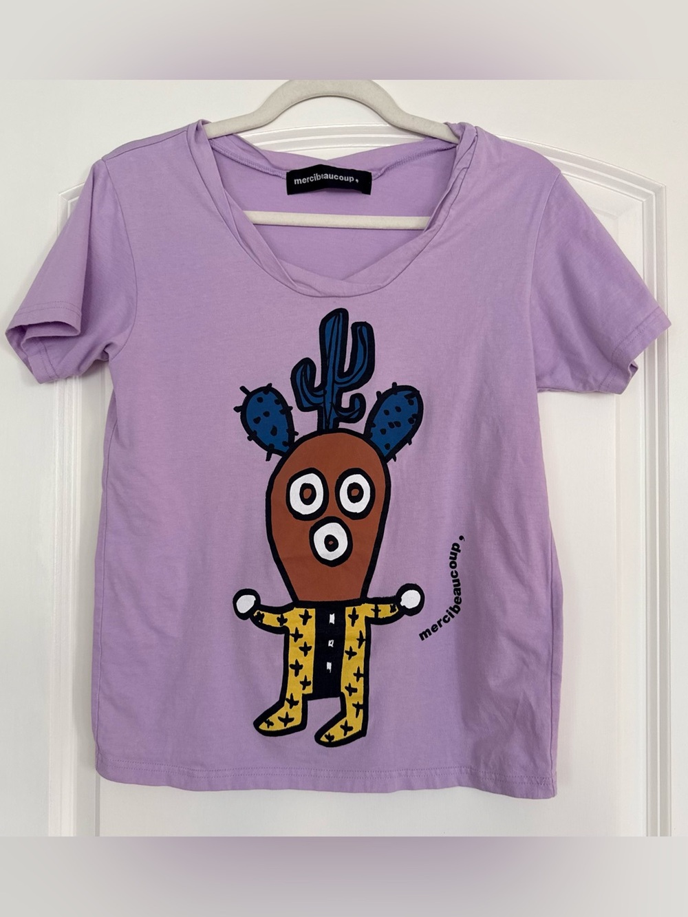 mercibeaucoup Eri Utsugi Japan Cactus Graphic T Shirt Size 1 Purple Cotton